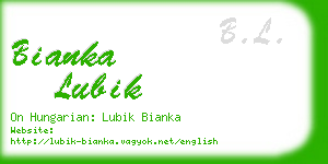 bianka lubik business card